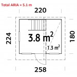 Casuta de Joaca Tom Palmako PlayHouse 5,1 m2 - Casa etajata pe 2 nivele pentru copii